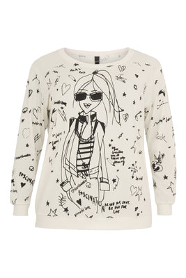 Sweater GIRL PRINT - ecru - #4