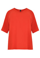 Blouse wide v-neck - red - #4