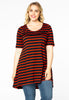 Tunic wide bot frill breton - red 