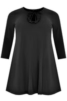 Tunic wide bot frill COCO - black - #4