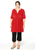 Tunic ruffled pearls DOLCE - red - #2