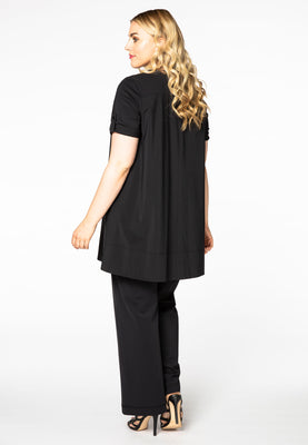 Tunic V-neck rolled sleeve COCO - black  - #3