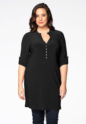 Tunic grandad collar DOLCE - black  - #1