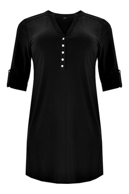 Tunic grandad collar DOLCE - black  - #4