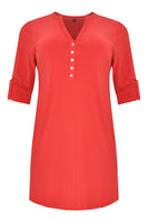 Tunic grandad collar DOLCE - red  - #4