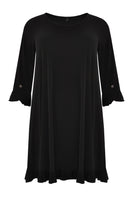 Dress ruffled button sleeve DOLCE - black - #4