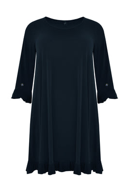 Dress ruffled button sleeve DOLCE - blue - #4