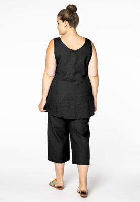 Singlet LINEN - black  - #3