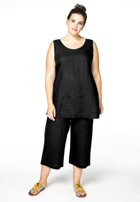 Singlet LINEN - black  - #2