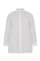 Blouse blind button closure LINEN - white  - #4