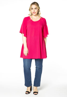 Tunic wide frilled sleeve BUBBLE - pink - #2