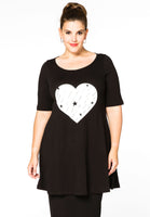 Tunic wide bot HEART - black  - #1