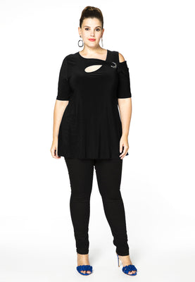 Tunic flare asymmetric DOLCE - black  - #2