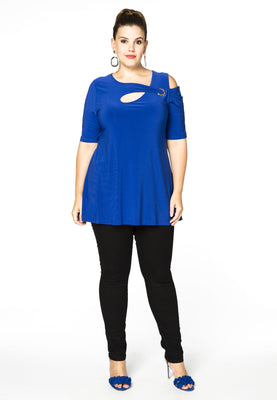 Tunic flare asymmetric DOLCE - blue - #2