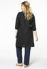 Dress beaded placket LINEN - black  - #3