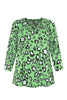 Tunic v-neck lacing LEOPARD - green - #4