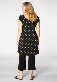 Tunic puckered shoulder DOTS - black - #3