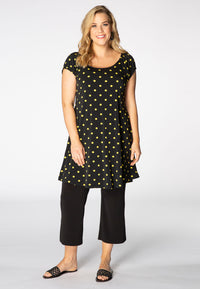 Tunic puckered shoulder DOTS - black - #2