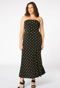 Dress strapless DOTS - black - #1