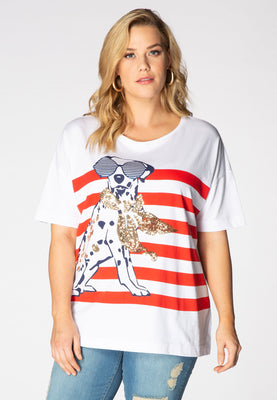 Shirt wide fashion dog - white  - #1