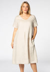 Dress pleats LINEN - brown