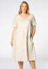 Dress pleats LINEN - brown