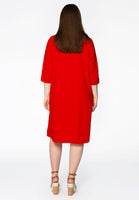 Dress embroidered LINEN - red  - #3