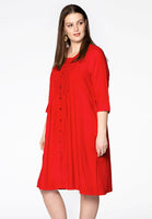 Dress embroidered LINEN - red  - #1