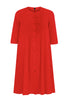 Dress embroidered LINEN - red  - #4