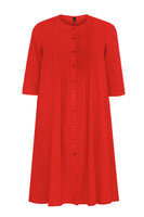 Dress embroidered LINEN - red  - #4