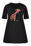 Tunic wide bottom Giraffe - black - #4