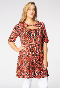 Tunic wide bottom RED LEO - red - #1