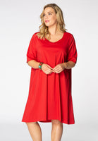 Dress tied back stretch cotton - red  - #1