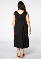 Dress stretch V-neck COTTON - black  - #3