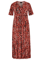 Dress cross-overlay RED LEO - red  - #4