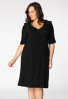 Dress ruffled V-neck DOLCE - black 