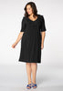 Dress ruffled V-neck DOLCE - black - #2