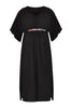 Dress embroidered detail LINEN - black  - #4