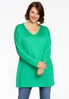 Basic trui met v-hals - Groen