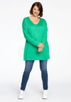 Basic trui met v-hals - Groen