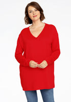 Pullover V basic - red - #1