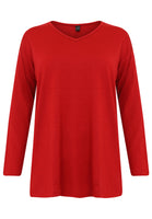 Pullover V basic - red - #4