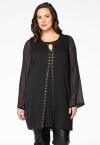 Blouse gold studs VOILE - black - #1