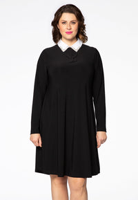 Dress DOLCE wide bot collar - black - #1