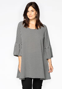 Tunic wide bottom PIED DE POULE - black - #1