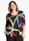 Top NEON CHAINS A-line - black 