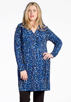 Tunic BLUE LEO grandad collar - blue - #1