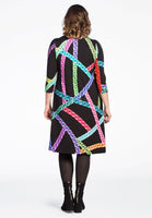 Dress NEON CHAINS A-line - black  - #3