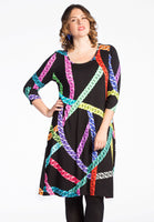 Dress NEON CHAINS A-line - black  - #1