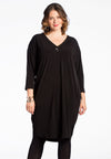 Dress DOLCE v-neck button - black 